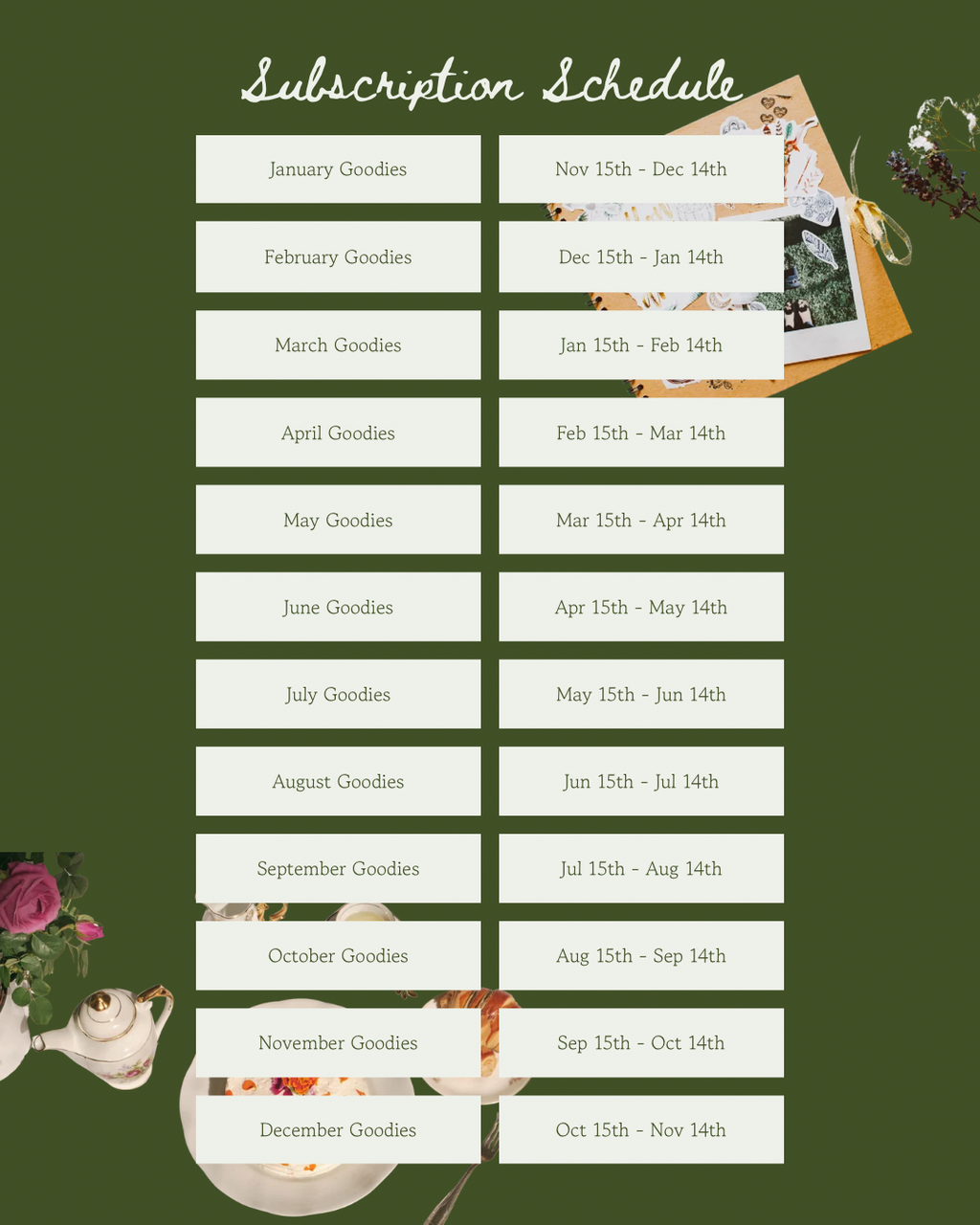 Tier 4 Mail Club - Washi Garden