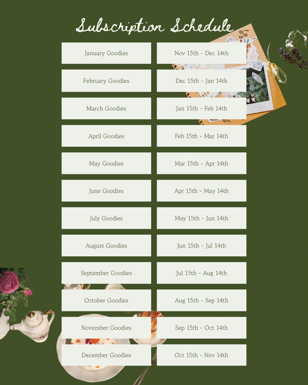 Tier 4 Mail Club - Washi Garden